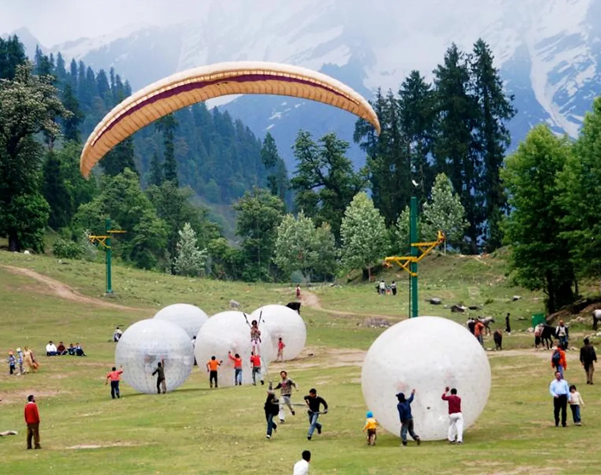 Zorbing Ball in Solang Valley